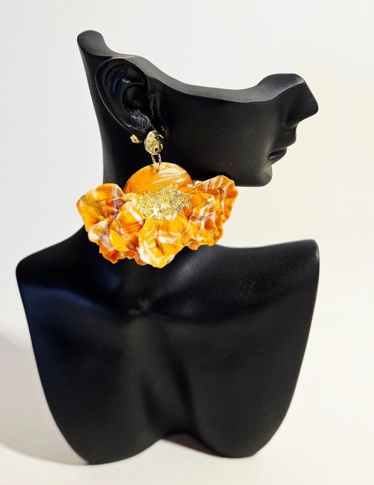 FLEUR ORANGE MARBRE